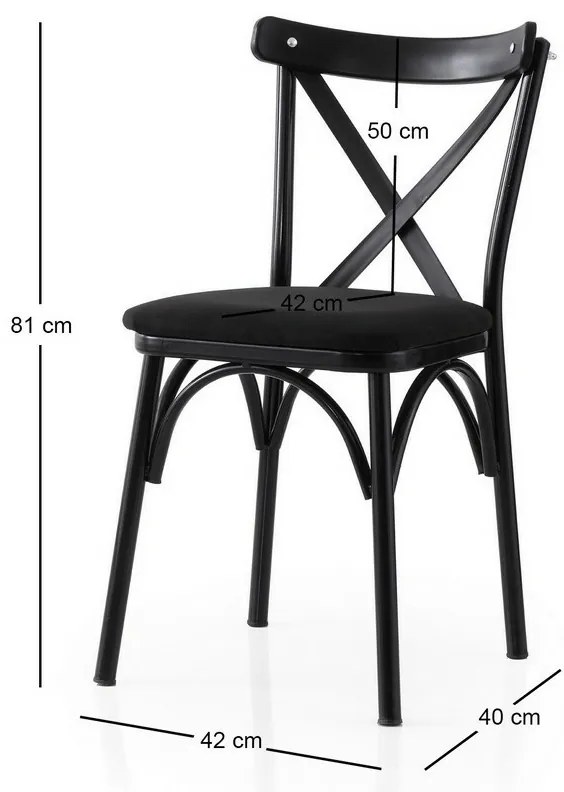 Set de scaune de sufragerie Ekol Black and Black,2 buc.