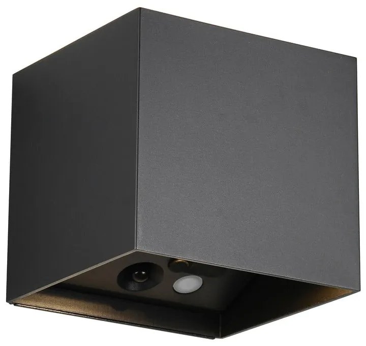 Corp de iluminat pentru exterior LED de perete cu senzor de mișcare cu USB (înălțime 10 cm) Genie – Trio