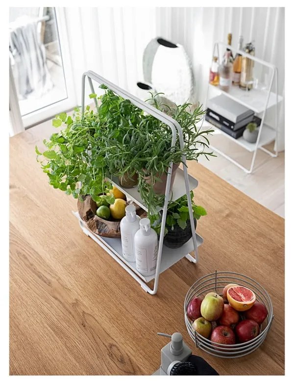 Etajeră gri deschis din metal 23x58 cm A-Table – Zone