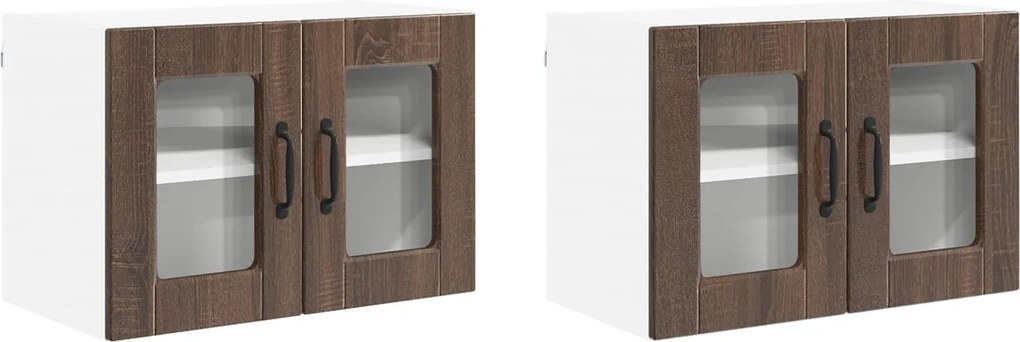 vidaXL Dulap de bucătărie cu raft 2 pcs Stejar închis 60 x 31 x 40 cm