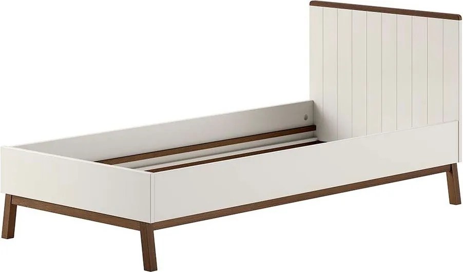 Pat pentru copii bej din lemn de pin fără somieră 90x200 cm Sezane – Vipack