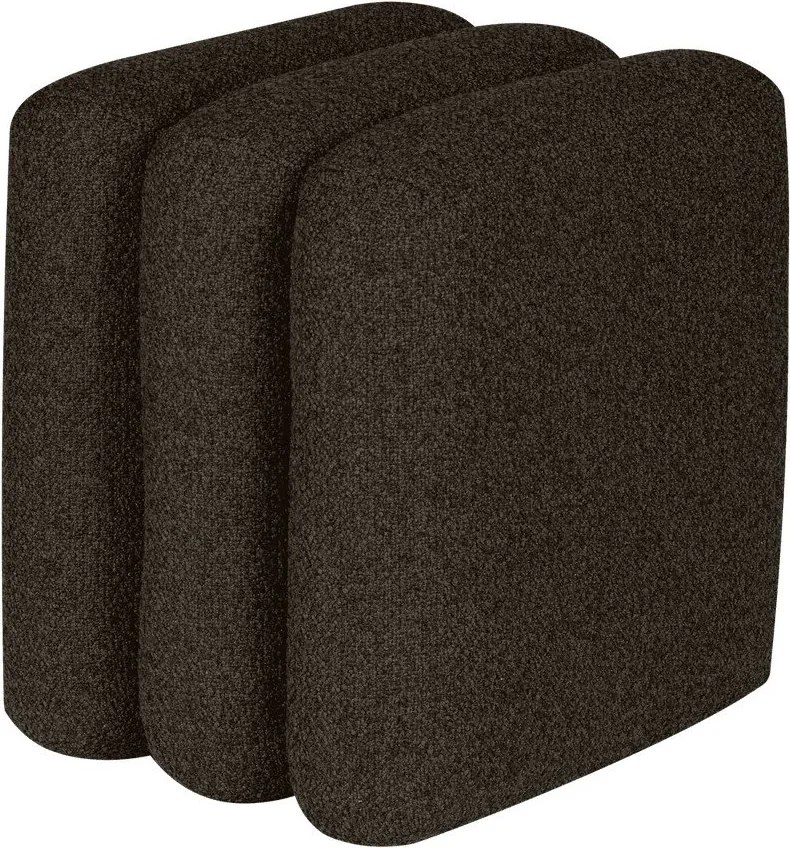 Puf maro cu tapițerie din țesătură bouclé Radd – noo.ma