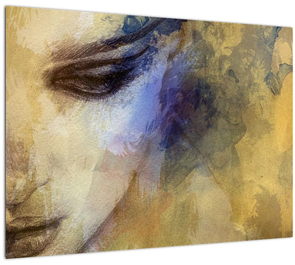 Tablou pe sticlă - Portretul femeii, desen (70x50 cm)
