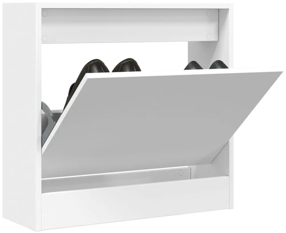 vidaXL Pantofar, alb, 60x21x57 cm, lemn prelucrat
