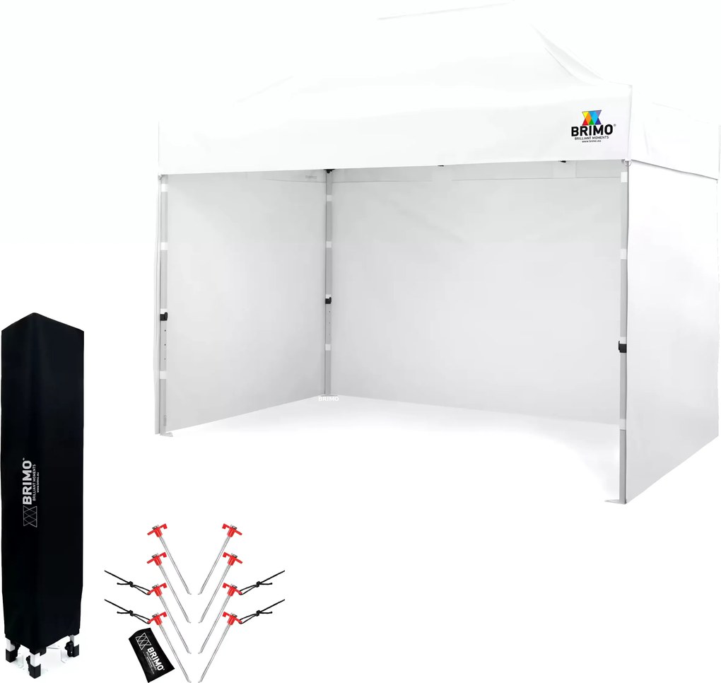 Cort de Vânzare 2 x 3 m SUPER Oțel | Montaj în 2 minute - cu 3 pereți - Alb