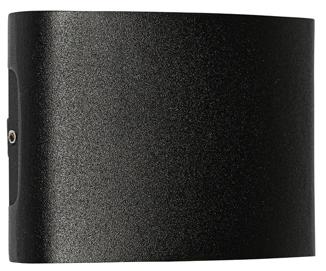 Aplică de perete exterioară neagră incluzând LED 4 lumini IP54 - Silly