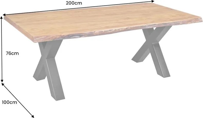 Masa design industrial vintage Mammut X 200cm, salcam A-6043787 VC