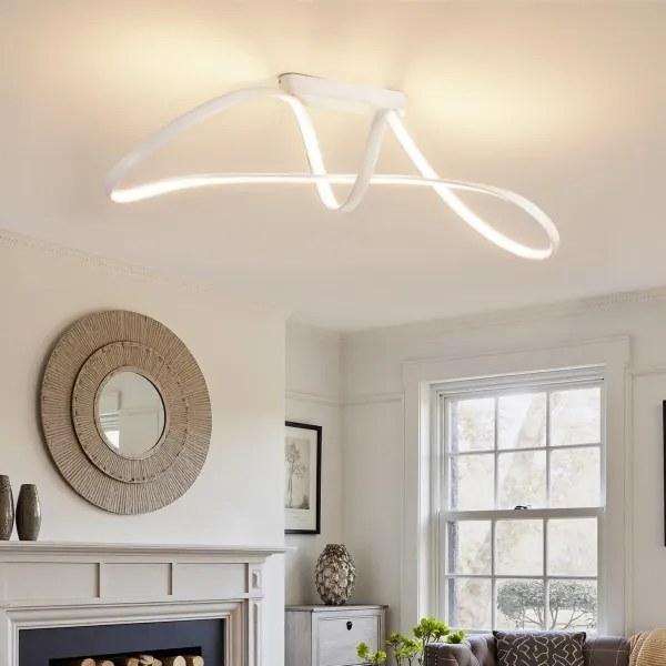 Brilagi-LED Plafonieră LED aplicată dimmabilă TWISTER 60W/230V 3000-6000K albă + telecomandă