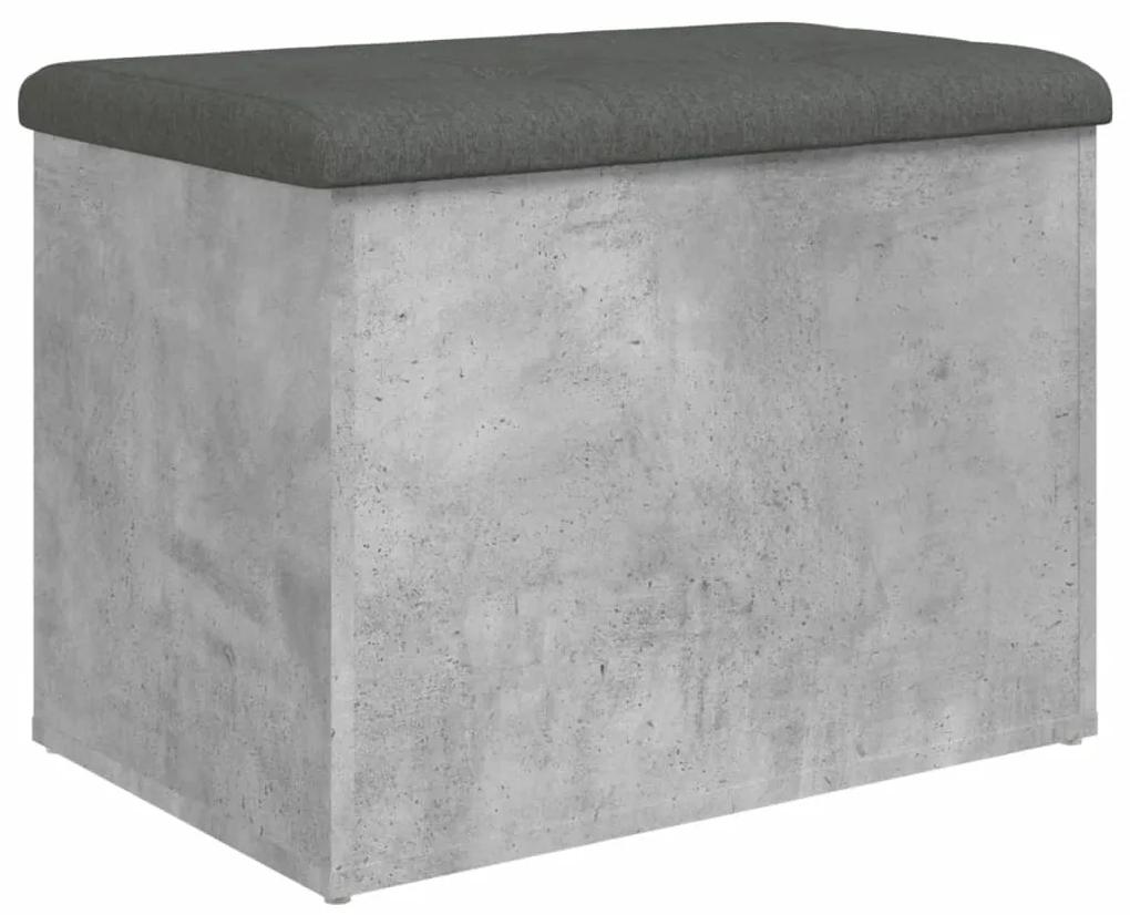 835043 vidaXL Bancă de depozitare, gri beton, 62x42x45 cm, lemn prelucrat