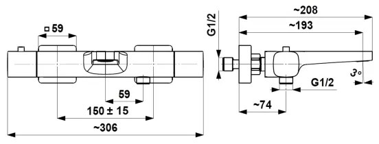 KFA Armatura 5754-010-34 - Baterie termostatică pentru cadă MALAGA, aur roz
