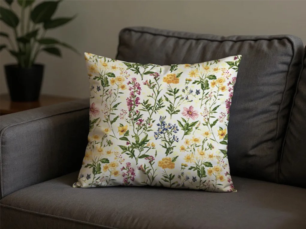 Fata de perna decorativa HERBELLE 45x45 cm, crem