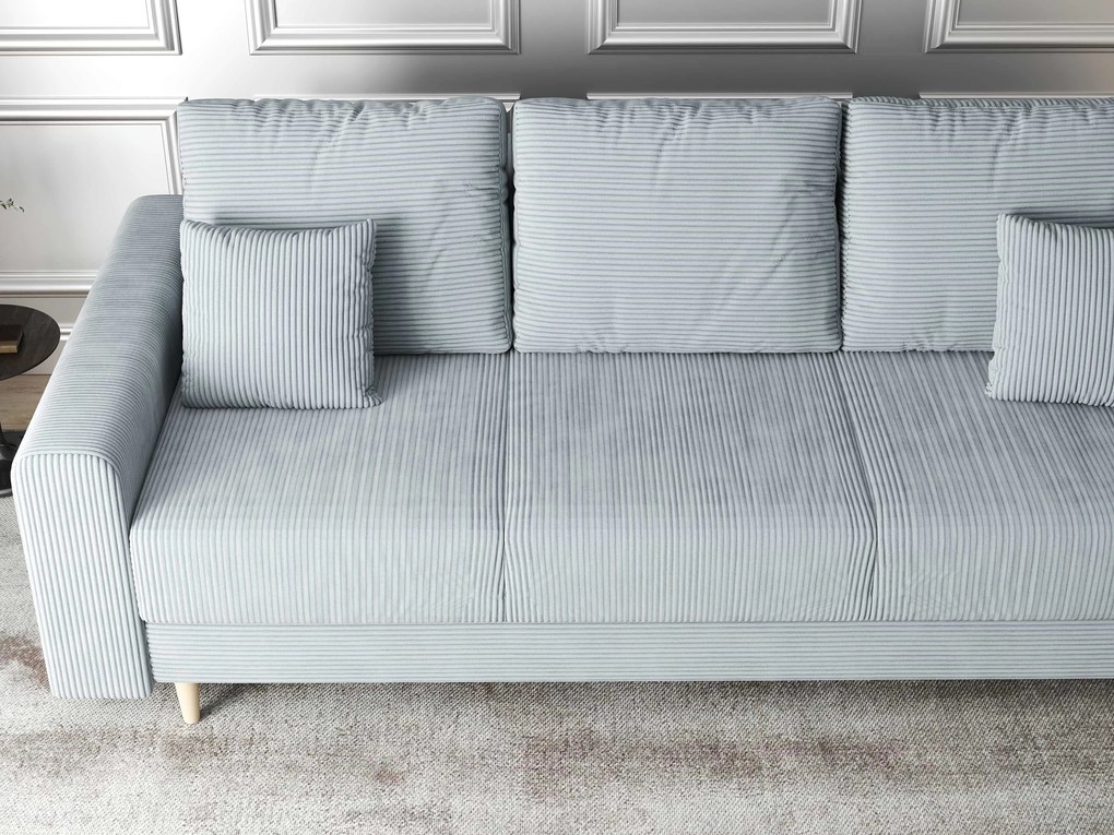 Canapea extensibilă dumonde cu ladă de depozitare si sezut confortabil din spuma high-density, Kronos Zoom Gri 210x100 cm