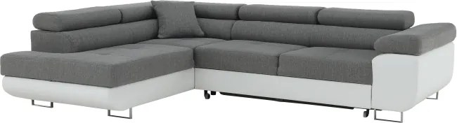 Colţar, alb/gri, model stânga, AMARETO NEW
