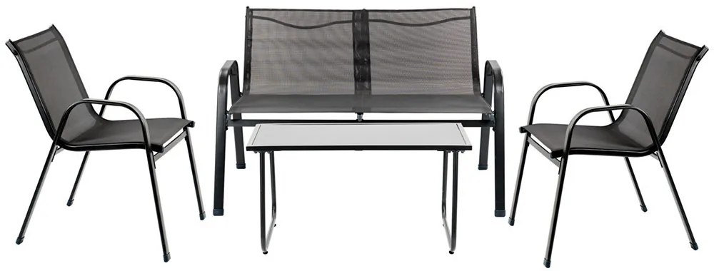 Set mobilier de grădină Lorca 4+1 negru