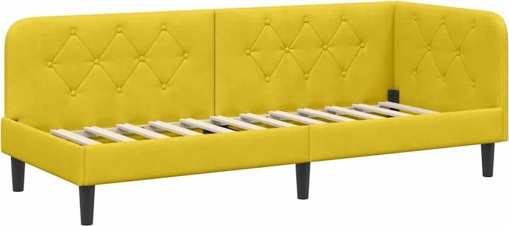 vidaXL Cadru de pat colțar Galben 80 x 200 cm Catifea