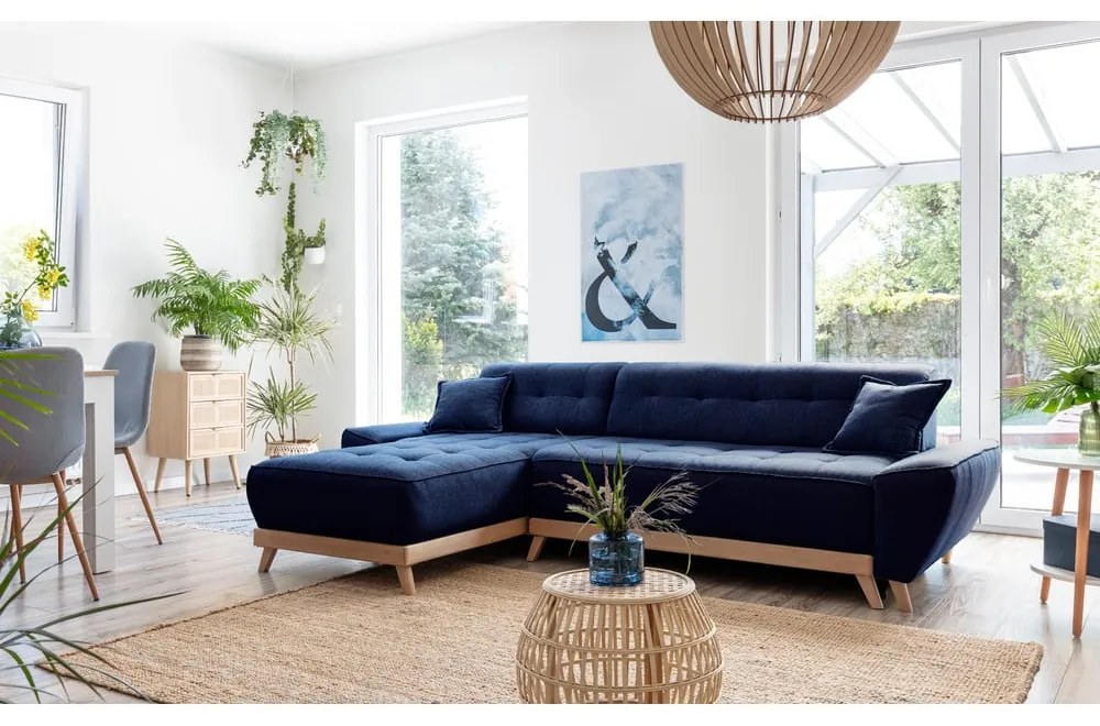 Colțar variabil extensibil Miuform Dazzling Daisy, albastru petrol