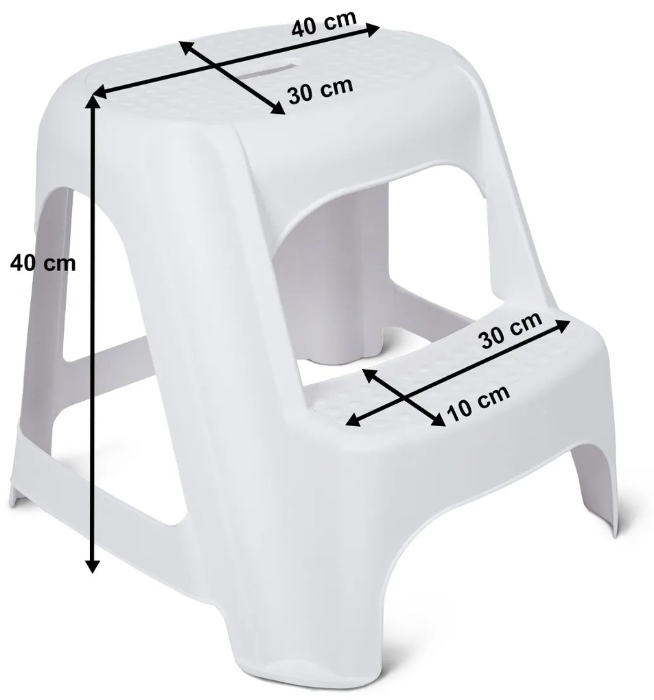 Treaptă din plastic 4Home, albă, 55 x 48 x 40 cm