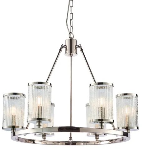 Lustră pe lanț Endon 74128 EASTON 6xE14/6W/230V crom lucios