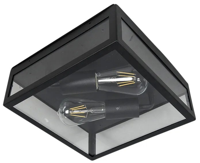 Plafonieră inteligentă industrială de exterior neagră, incl. 2 WiFi ST64 - Rotterdam
