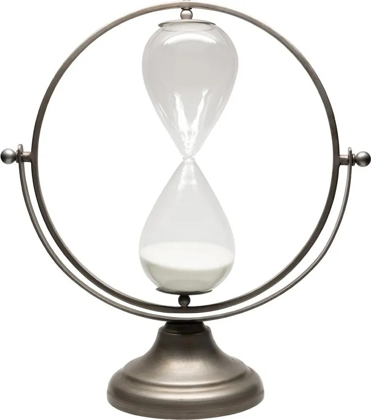 Clepsidră decorativă din fier și sticlă, H45,5 cm, "Orbit"