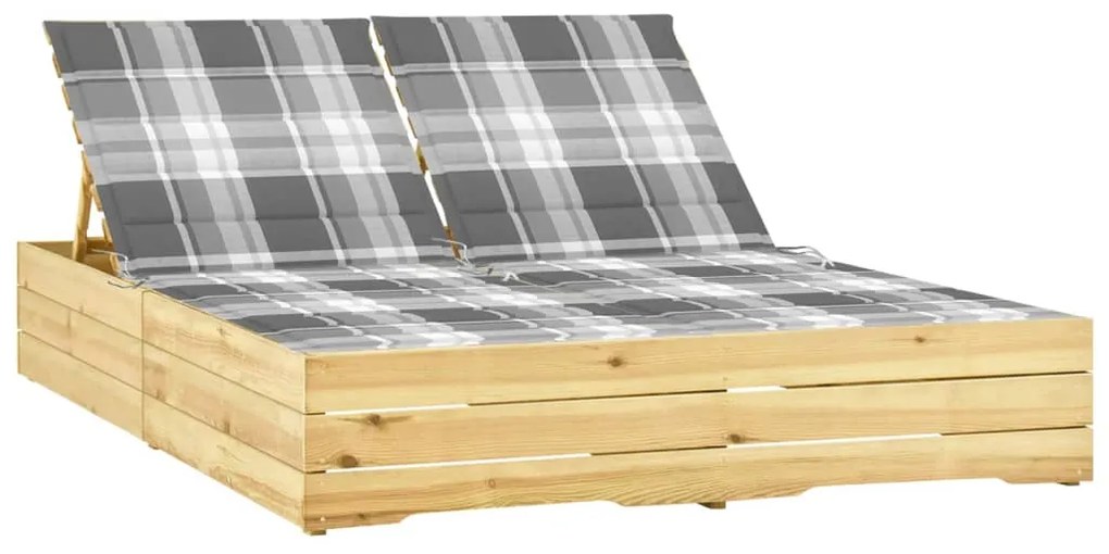 vidaXL Șezlong dublu cu perne, lemn de pin tratat