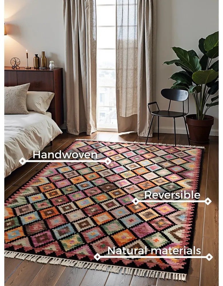 Covor reversibil, țesut manual din lână 120x170 cm Kamal Zara – Nouristan