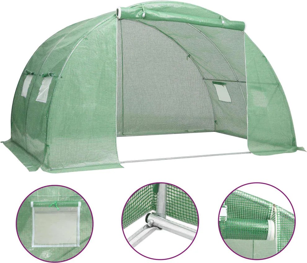 vidaXL Seră, 8 m², 2 x 4 x 2 m