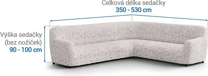 Gaico Huse bielastice VITTORIA smântânii colţar (l. 350 - 530 cm)