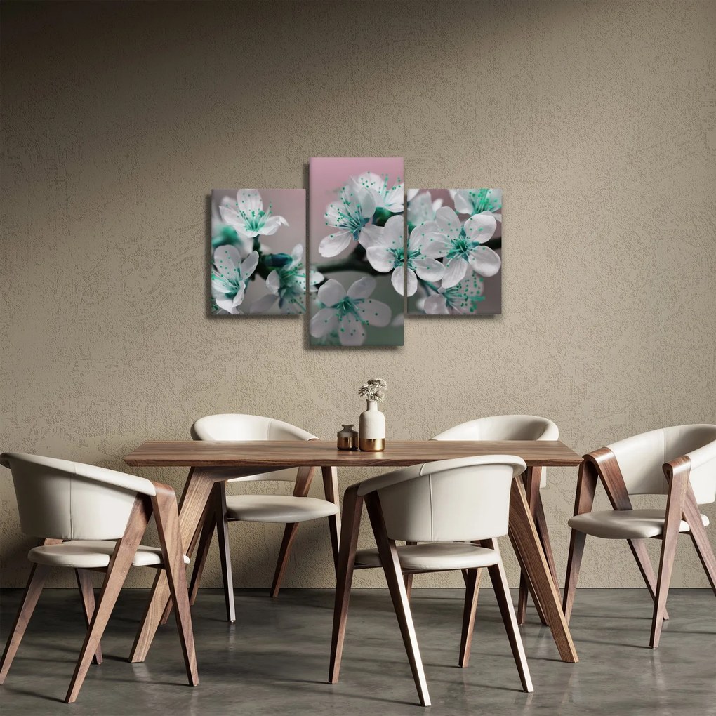 Tablou cu floare - turcoaz (90x60 cm)