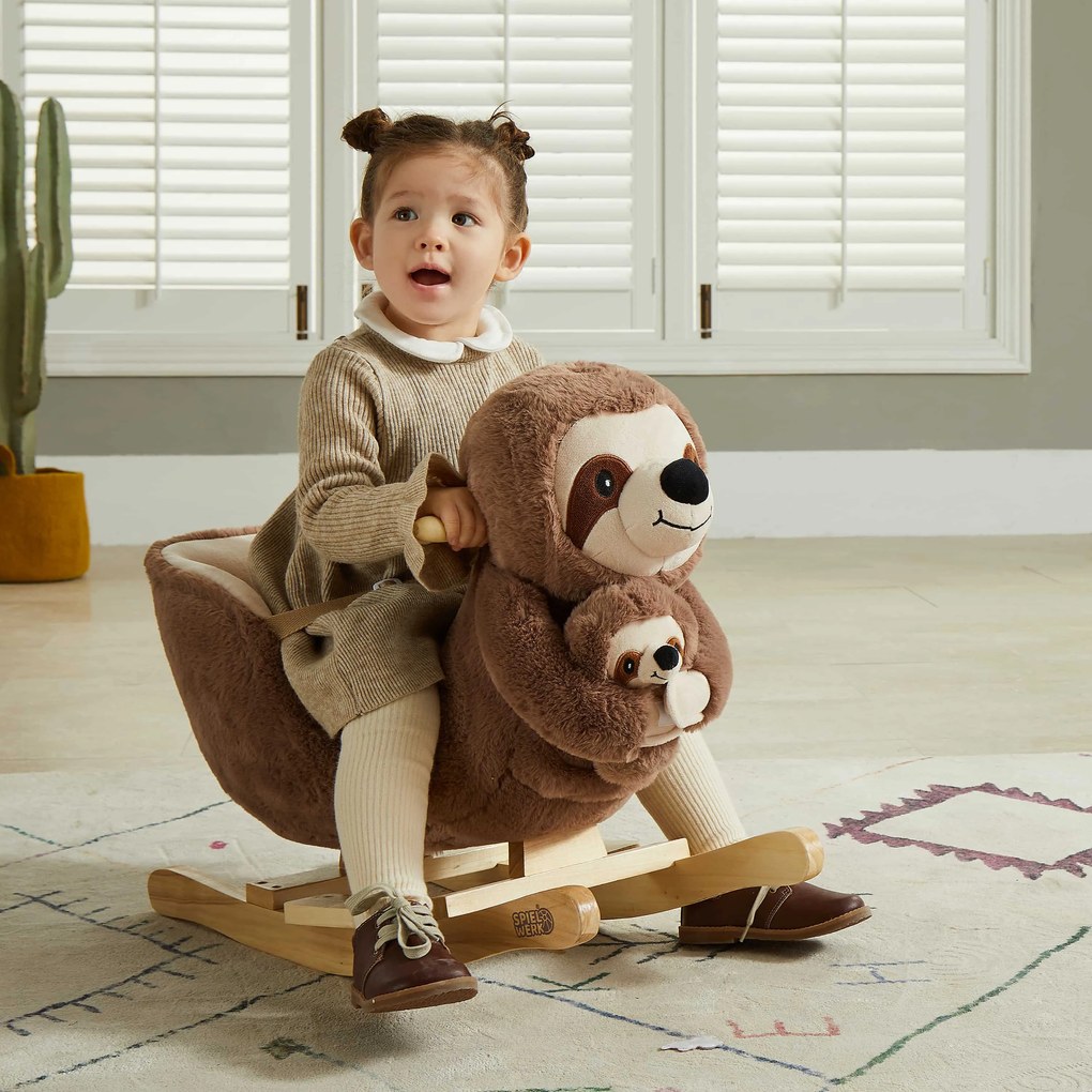 Balansoar leneș cu centură de siguranță, maro Spielwerk