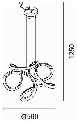 Lustră LED pe cablu LED/24W/230V 3000K 50x120 cm
