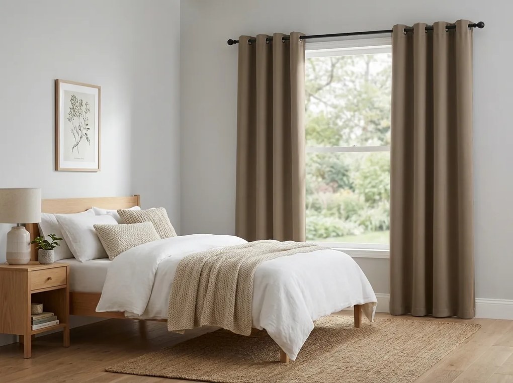 Draperie bej OXFORD 140x250 cm Agatat: Inele metalice