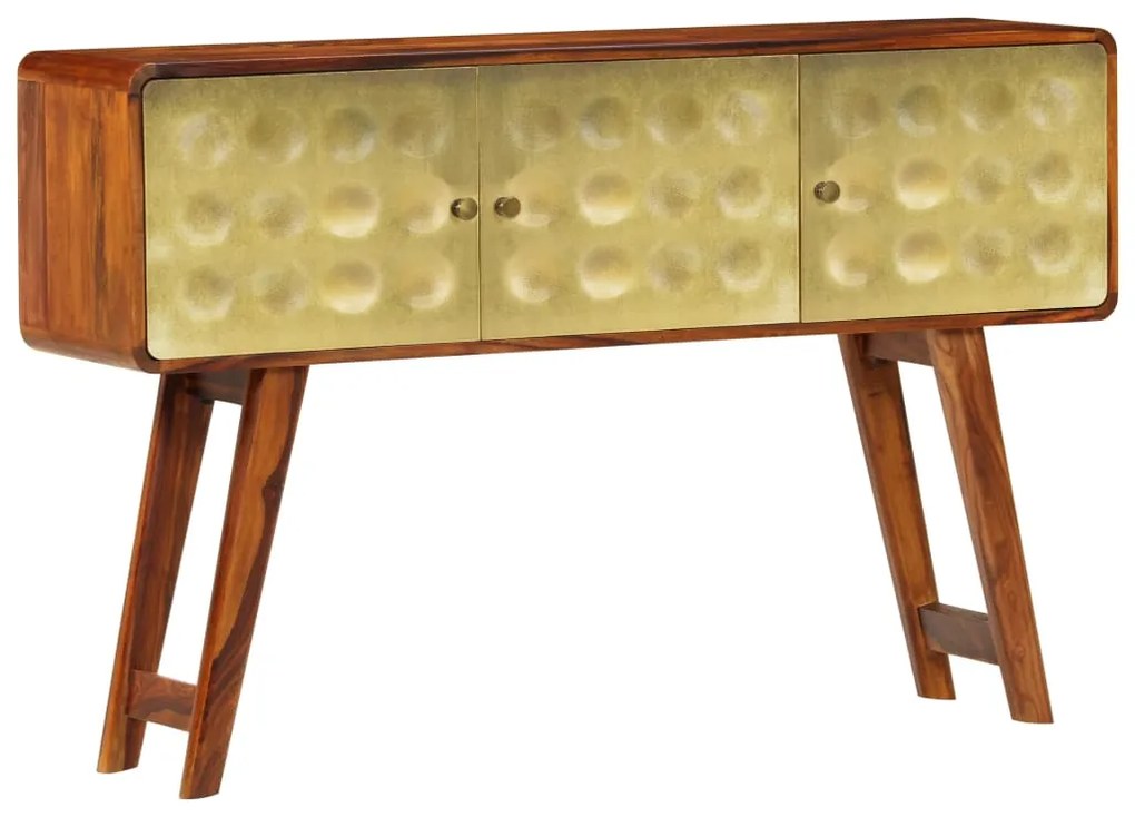 246347 vidaXL Servantă, 120x30x80 cm, lemn masiv de sheesham, imprimeu auriu