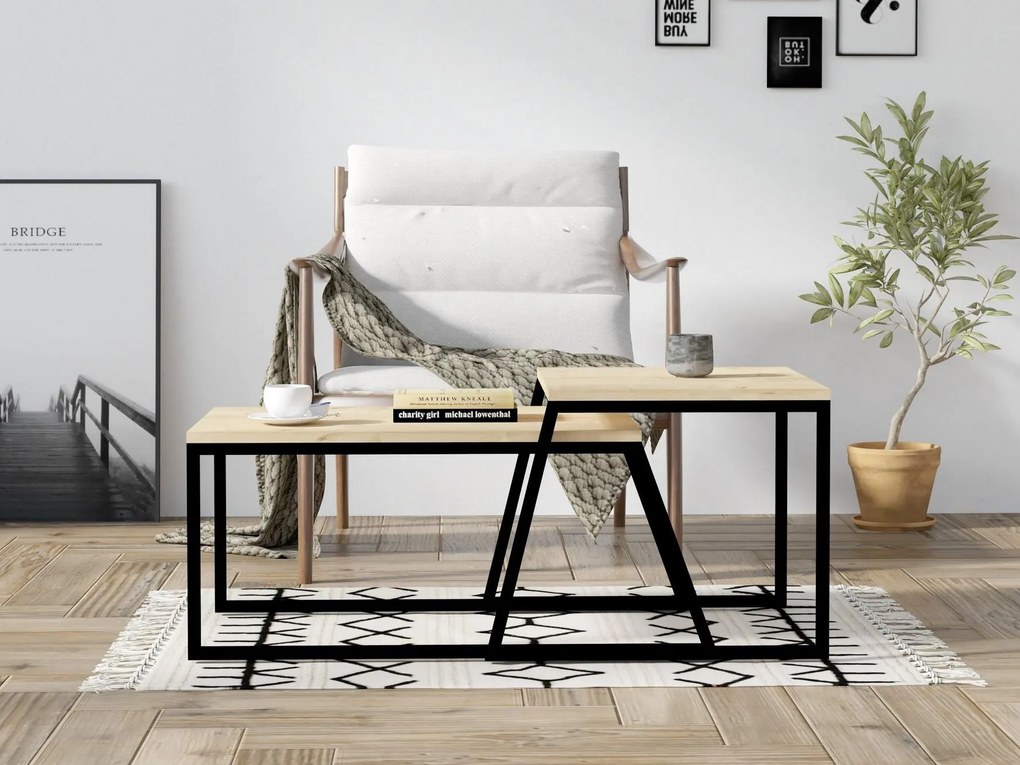 Set 2buc. măsuțe cafea Nulubo 1 (stejar) . 1093235