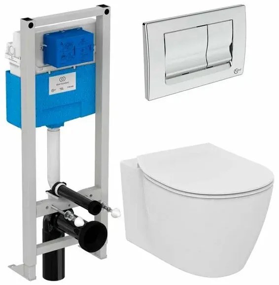 Set vas wc suspendat Ideal Standard Connect AquaBlade cu capac inchidere lenta si rezervor Ideal Standard Prosys