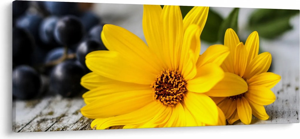 Tablou cu flori galbene (120x50 cm)