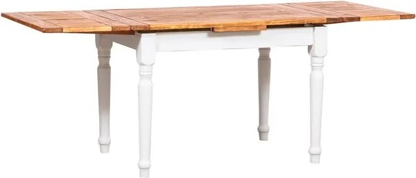 Masa extensibila, L120(210) 80 H80 cm, alb antic natur, lemn masiv