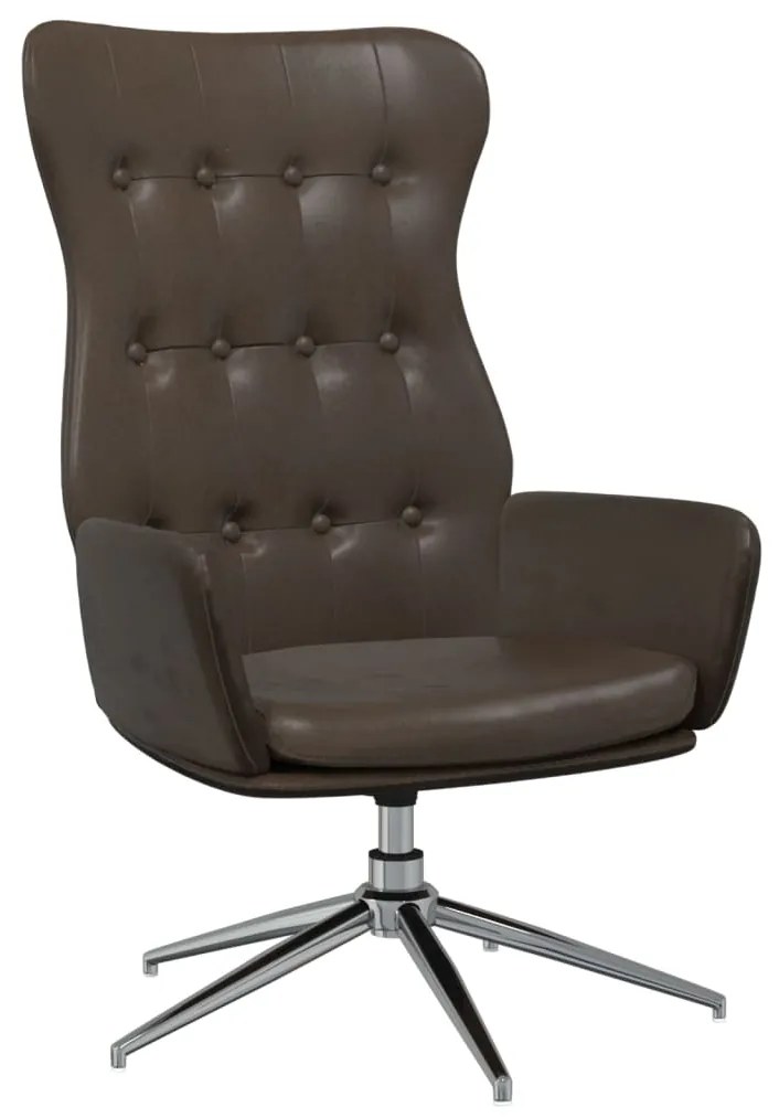 341267 vidaXL Scaun de relaxare, maro strălucitor, piele artificială