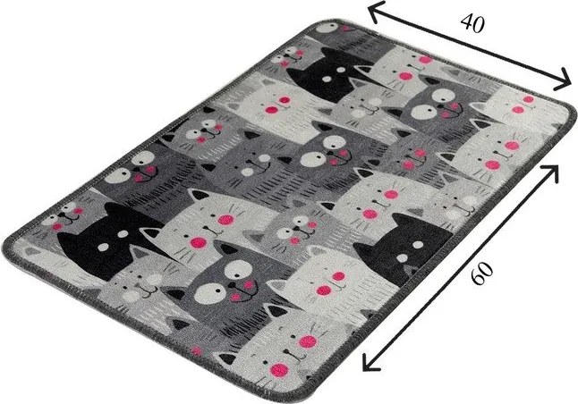 Covoraș de baie gri 40x60 cm Meow – Foutastic