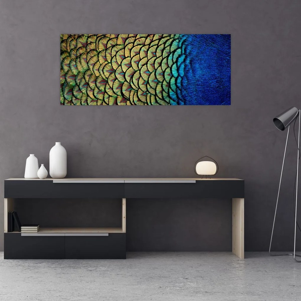 Tablou - Pene de păun (120x50 cm)