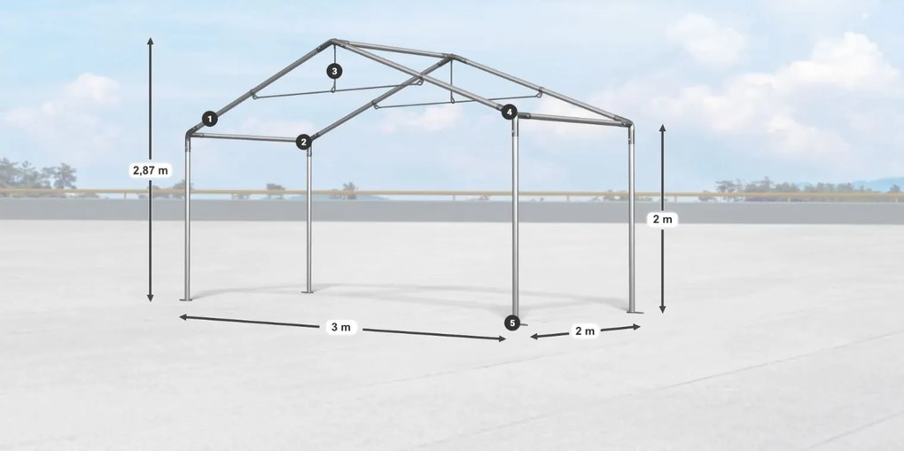 Hală de depozitare/ garaj 3x2x2m Comfort PE 240g