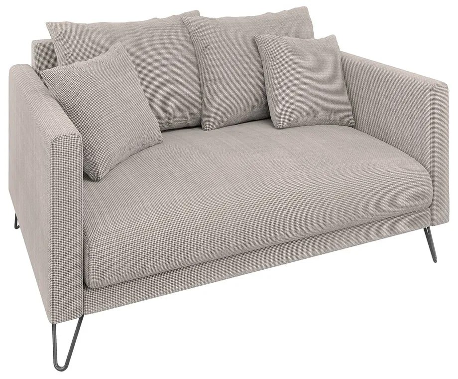 Canapea maro deschis cu tapițerie din chenille 140 cm Freya – Ropez