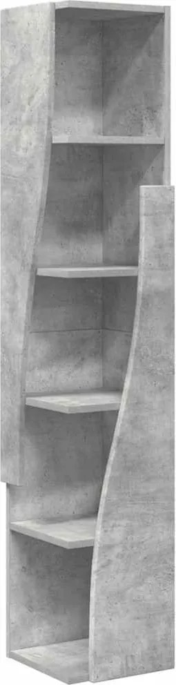 vidaXL Dulap de colț Gri din beton 27,5x27x140cm Lemn compozit