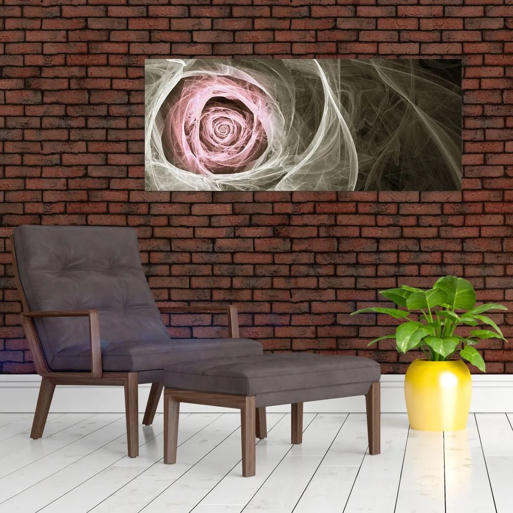 Tablou - Abstract trandafir roz deschis roz (120x50 cm)