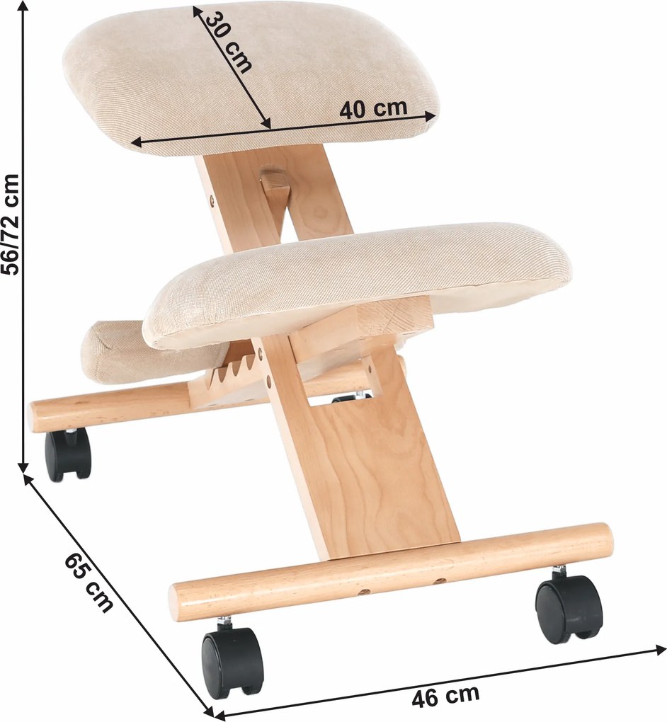 Scaun tip kneeling ergonomic, crem / fag, GROCO