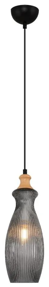 Pendul pe cablu BOTTLE 1xE14/4W/230V, sticlă fumurie