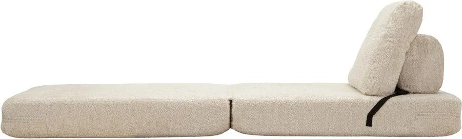 Fotoliu alb extensibil cu tapițerie din țesătură bouclé Faster – Mauro Ferretti