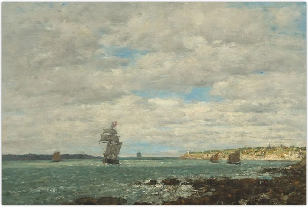 Tablou - Eugène Boudin, Coast of Brittany, reproducere (90x60 cm)