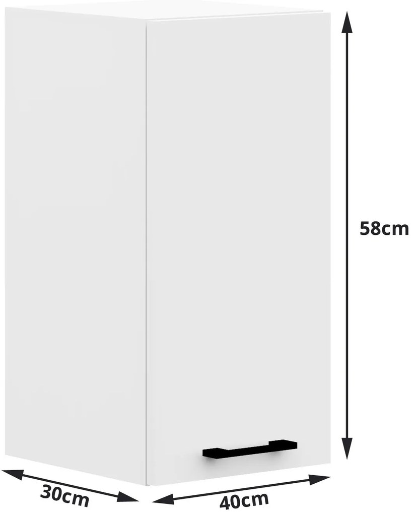 Dulap superior de bucătărie Ozara W40 H580 (alb). 1069134