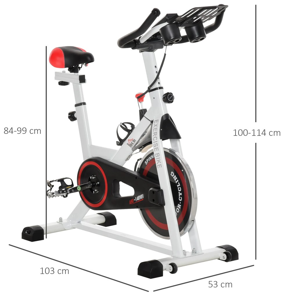 HOMCOM bicicleta spinning pentru interior, 103x 53x105-117.5cm | Aosom Romania